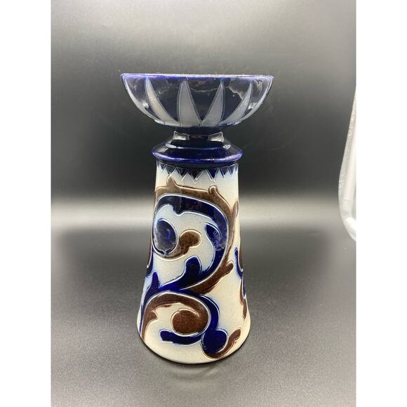 Gres D'Alsace BetschDorf Schmitter Pottery Candleholder Salt Glaze Signed - Picture 5 of 9